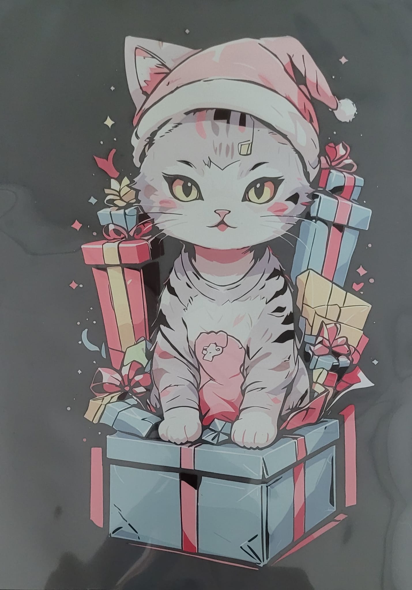 für schwarze T-Shirts süße Weihnachtskatze