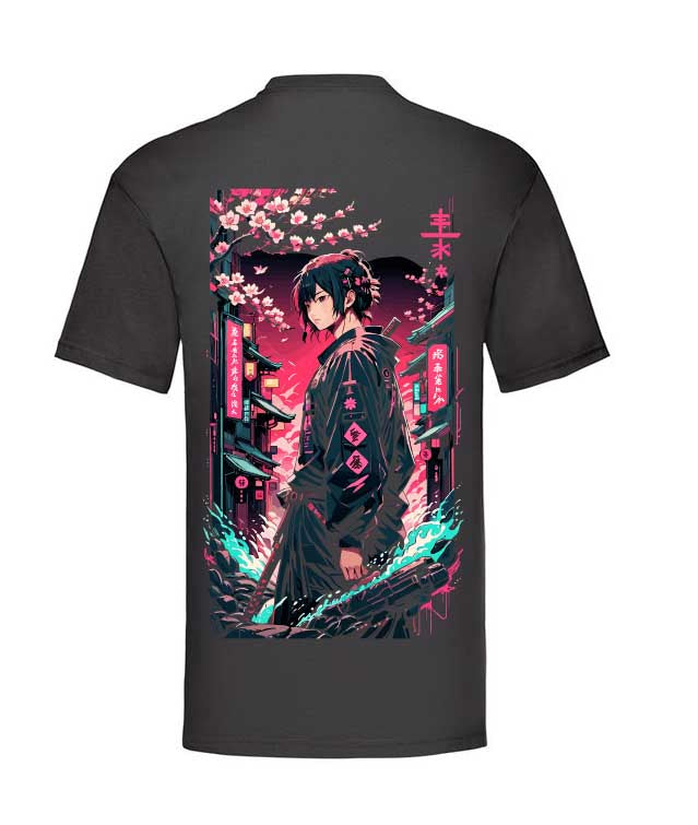T-Shirt schwarz Cyberpunk Samurai