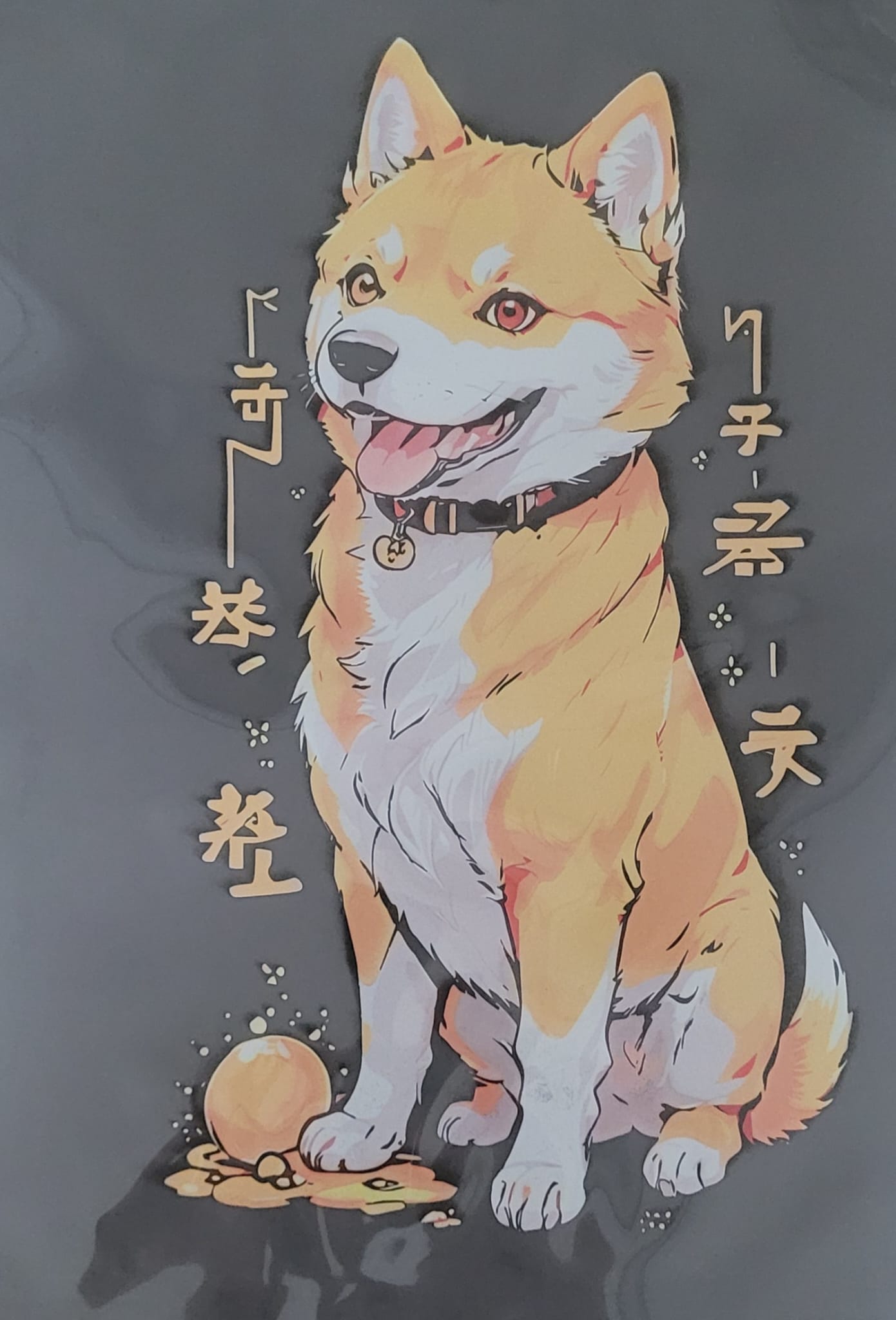 für schwarze T-Shirts orange Akita Inu