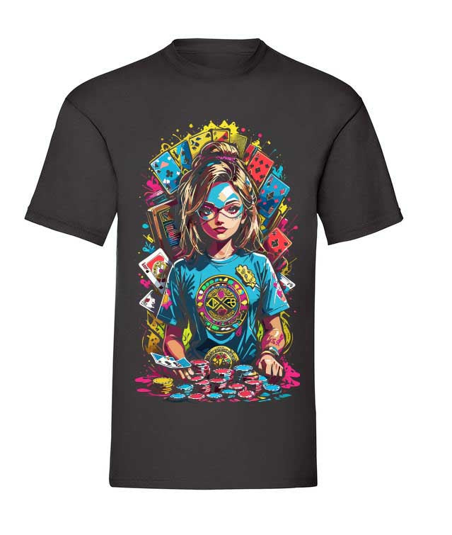 T-Shirt schwarz Casino Girl