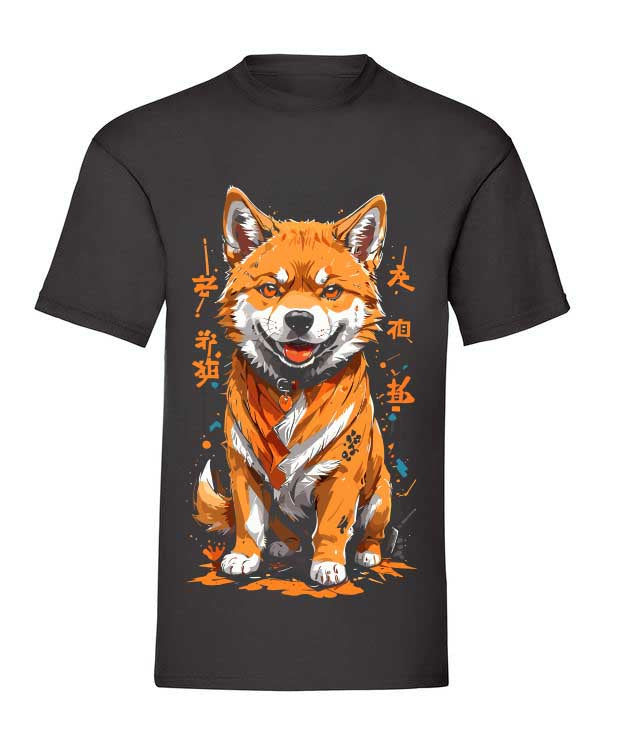 T-Shirt schwarz happy Akita Inu