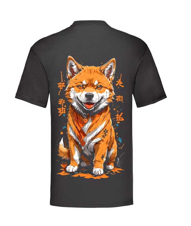 T-Shirt schwarz happy Akita Inu