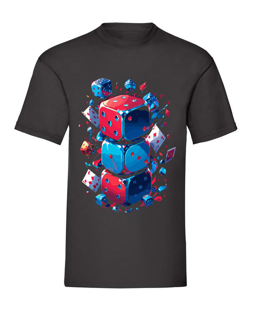 T-Shirt schwarz Würfel Casino